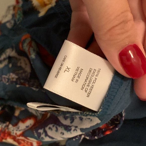 XL Long-Sleeved Blue/Teal NY&Co. Blouse - Picture 3 of 4